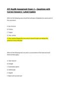 ATI Health Assessment Exam 2 &ndash; Questions with Correct Answers&vert; Latest Update 2027