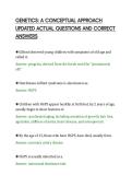 GENETICS&colon; A CONCEPTUAL APPROACH&NewLine;UPDATED ACTUAL QUESTIONS AND CORRECT&NewLine;ANSWERS&NewLine;