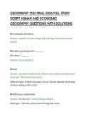 GEOGRAPHY 2152 FINAL 2026 FULL STUDY&NewLine;SCRIPT HUMAN AND ECONOMIC&NewLine;GEOGRAPHY QUESTIONS WITH SOLUTIONS