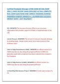 Certified Floodplain Manager &lpar;CFM&rpar; EXAM ACTUAL EXAM &NewLine;2026 &vert;&vert; MOST RECENT EXAM 2026&vert;2027 ACTUAL COMPLETE &NewLine;REAL EXAM QUESTIONS AND CORRECT ANSWERS &lpar;VERIFIED &NewLine;ANSWERS&rpar; ALREADY GRADED A&plus; &vert; GUARANTEED SUCCESS&excl;&excl; &NewLine;NEWEST EXAM &vert; JUST RELEASED&excl;&excl; 