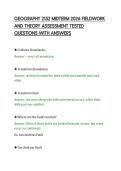 GEOGRAPHY 2152 MIDTERM 2026 FIELDWORK&NewLine;AND THEORY ASSESSMENT TESTED&NewLine;QUESTIONS WITH ANSWERS&NewLine;