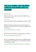 WGU D447 WOMEN&rsquo;S AND CHILDREN&rsquo;S&NewLine;COMPLETE EXAM REVIEW WITH FULL&NewLine;SOLUTIONS