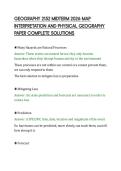 GEOGRAPHY 2152 MIDTERM 2026 MAP&NewLine;INTERPRETATION AND PHYSICAL GEOGRAPHY&NewLine;PAPER COMPLETE SOLUTIONS&NewLine;