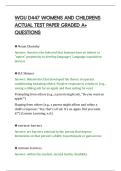 WGU D447 WOMENS AND CHILDRENS&NewLine;ACTUAL TEST PAPER GRADED A&plus;&NewLine;QUESTIONS