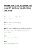 NJ PERMIT TEST ACTUAL EXAM PAPER 2026&NewLine;COMPLETE QUESTIONS AND SOLUTIONS&NewLine;GRADED A&plus;&NewLine;