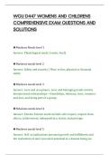 WGU D447 WOMENS AND CHILDRENS&NewLine;COMPREHENSIVE EXAM QUESTIONS AND&NewLine;SOLUTIONS
