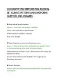 GEOGRAPHY 2152 MIDTERM 2026 REVISION&NewLine;SET CLIMATE PATTERNS AND LANDFORMS&NewLine;QUESTION AND ANSWERS&NewLine;