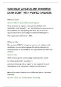 WGU D447 WOMENS AND CHILDRENS&NewLine;EXAM SCRIPT WITH VERIFIED ANSWERS&NewLine;