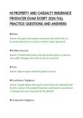 NJ PROPERTY AND CASUALTY INSURANCE&NewLine;PRODUCER EXAM SCRIPT 2026 FULL&NewLine;PRACTICE QUESTIONS AND ANSWERS&NewLine;