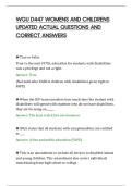 WGU D447 WOMENS AND CHILDRENS&NewLine;UPDATED ACTUAL QUESTIONS AND&NewLine;CORRECT ANSWERS