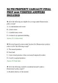 NJ PSI PROPERTY CASUALTY FINAL&NewLine;PREP 2026 VERIFIED ANSWERS&NewLine;INCLUDED&NewLine;