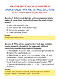 APEA PRE-PREDICTOR NP - EXAMINATION&NewLine;COMPLETE QUESTIONS AND DETAILED SOLUTIONS&NewLine;LATEST UPDATE THIS YEAR JUST RELEASED