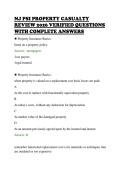 NJ PSI PROPERTY CASUALTY&NewLine;REVIEW 2026 VERIFIED QUESTIONS&NewLine;WITH COMPLETE ANSWERS&NewLine;