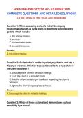 APEA PRE-PREDICTOR NP - EXAMINATION&NewLine;COMPLETE QUESTIONS AND DETAILED SOLUTIONS&NewLine;LATEST UPDATE THIS YEAR JUST RELEASED