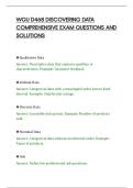 WGU D468 DISCOVERING DATA&NewLine;COMPREHENSIVE EXAM QUESTIONS AND&NewLine;SOLUTIONS