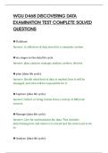 WGU D468 DISCOVERING DATA&NewLine;EXAMINATION TEST COMPLETE SOLVED&NewLine;QUESTIONS
