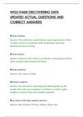 WGU D468 DISCOVERING DATA&NewLine;UPDATED ACTUAL QUESTIONS AND&NewLine;CORRECT ANSWERS