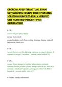 GEORGIA ADJUSTER ACTUAL EXAM&NewLine;CONCLUDING REVIEW SHEET PRACTICE&NewLine;SOLUTION BUNDLED FULLY VERIFIED&NewLine;ONE HUNDRED PERCENT PASS&NewLine;GUARANTEED&NewLine;
