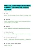 NLN NACE COMPREHENSIVE ASSESSMENT&NewLine;COMPLETE QUESTIONS AND VERIFIED&NewLine;SOLUTIONS&NewLine;