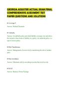 GEORGIA ADJUSTER ACTUAL EXAM FINAL&NewLine;COMPREHENSIVE ASSESSMENT TEST&NewLine;PAPER QUESTIONS AND SOLUTIONS&NewLine;