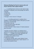 Minnesota Plumbing Test Prep For Journeyworker and Masters Questions With Complete Solutions