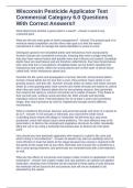 Wisconsin Pesticide Applicator Test &ndash; Commercial Category 6&period;0 Questions & Correct Answers &lpar;2026 Certification Prep Guide&rpar;