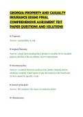 GEORGIA PROPERTY AND CASUALTY&NewLine;INSURANCE EXAMS FINAL&NewLine;COMPREHENSIVE ASSESSMENT TEST&NewLine;PAPER QUESTIONS AND SOLUTIONS