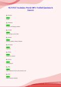 NLN PAX Vocabulary Words 100&percnt; Verified Questions &&NewLine;Answers