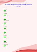 NLN PAX - RN&colon; Vocabulary 100&percnt; Verified Questions &&NewLine;Answers&NewLine;