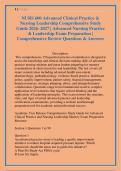 NURS 600 Advanced Clinical Practice & &NewLine;Nursing Leadership Comprehensive Study &NewLine;Guide 2026&ndash;2027 &vert; Advanced Nursing Practice &NewLine;& Leadership Exam Preparation &vert; &NewLine;Comprehensive Review Questions & Answers 