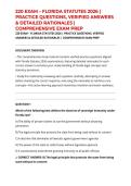 220 EXAM &ndash; FLORIDA STATUTES 2026 &vert; PRACTICE QUESTIONS&comma; VERIFIED ANSWERS & DETAILED RATIONALES &vert; COMPREHENSIVE EXAM PREP