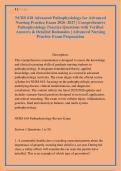 NURS 618 Advanced Pathophysiology for Advanced &NewLine;Nursing Practice Exam 2026&ndash;2027 &vert; Comprehensive &NewLine;Pathophysiology Practice Questions with Verified &NewLine;Answers & Detailed Rationales &vert; Advanced Nursing &NewLine;Practice Exam Preparation