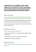 GERONTOLOGIC NURSING EXAM 2 FINAL&NewLine;PAPER 2026 COMPLETE SOLVED QUESTIONS&NewLine;PRACTICE REVISION PACK EXPERT REVIEW&NewLine;