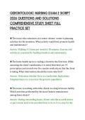 GERONTOLOGIC NURSING EXAM 2 SCRIPT&NewLine;2026 QUESTIONS AND SOLUTIONS&NewLine;COMPREHENSIVE STUDY SHEET FULL&NewLine;PRACTICE SET