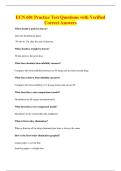 ECN 601 Practice Test Questions with Verified&NewLine;Correct Answers