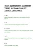 GFACT COMPREHENSIVE EXAM SCRIPT&NewLine;VERIFIED QUESTIONS COMPLETE&NewLine;ANSWERS GRADED APLUS&NewLine;