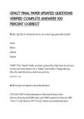GFACT FINAL PAPER UPDATED QUESTIONS&NewLine;VERIFIED COMPLETE ANSWERS 100&NewLine;PERCENT CORRECT