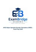 AHCS Higher Specialist Scientist&comma; Equivalence &lpar;HSSE&rpar; &ndash; Exam Prep Guide