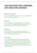 WGU D483 UPDATED FINAL ASSESSMENT&NewLine;WITH TESTED TOPIC QUESTIONS
