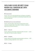 WGU D485 CLOUD SECURITY EXAM&NewLine;REVIEW FULL QUESTION SET WITH&NewLine;ACCURATE ANSWERS