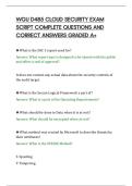 WGU D485 CLOUD SECURITY EXAM&NewLine;SCRIPT COMPLETE QUESTIONS AND&NewLine;CORRECT ANSWERS GRADED A&plus;&NewLine;