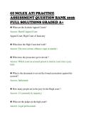 GI NCLEX ATI PRACTICE&NewLine;ASSESSMENT QUESTION BANK 2026&NewLine;FULL SOLUTIONS GRADED A&plus;&NewLine;