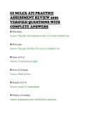 GI NCLEX ATI PRACTICE&NewLine;ASSESSMENT REVIEW 2026&NewLine;VERIFIED QUESTIONS WITH&NewLine;COMPLETE ANSWERS&NewLine;