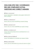 WGU D486 DFN1 TASK 1 GOVERNANCE&NewLine;RISK AND COMPLIANCE ACTUAL&NewLine;QUESTIONS AND CORRECT ANSWERS&NewLine;