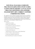 EMT FINAL EXAM 2024 &vert; COMPLETE&NewLine;PRACTICE EXAMINATION &vert; STUDY GUIDE &vert;&NewLine;LATEST UPDATE 2026&sol;2027 &vert; ACTUAL EXAM&NewLine;&vert; PRACTICE QUESTIONS AND ANSWERS &vert;&NewLine;EXAM REVIEW &vert; 100&percnt; CORRECT ANSWERS&NewLine;&vert; VERIFIED SOLUTIONS&NewLine;
