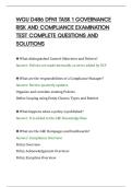 WGU D486 DFN1 TASK 1 GOVERNANCE&NewLine;RISK AND COMPLIANCE EXAMINATION&NewLine;TEST COMPLETE QUESTIONS AND&NewLine;SOLUTIONS&NewLine;