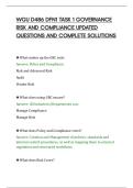 WGU D486 DFN1 TASK 1 GOVERNANCE&NewLine;RISK AND COMPLIANCE UPDATED&NewLine;QUESTIONS AND COMPLETE SOLUTIONS&NewLine;