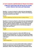 ATI EXIT EXAM RN COMPREHENSIVE PREDICTOR FORM D&NewLine;COMPLETE QUESTIONS AND DETAILED SOLUTIONS&NewLine;LATEST UPDATE THIS YEAR JUST RELEASED