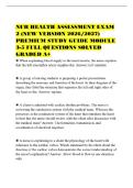 NUR HEALTH ASSESSMENT EXAM&NewLine;2 &lpar;NEW VERSION 2026&sol;2027&rpar;&NewLine;PREMIUM STUDY GUIDE MODULE&NewLine;3-5 FULL QUESTIONS SOLVED&NewLine;GRADED A&plus;