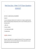 Med-Surg Quiz Week 13 ATI Exam Questions 2026&sol;2027 &vert; 100&plus; Practice Questions with Answers & Detailed Rationales
